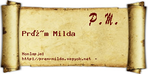 Prém Milda névjegykártya